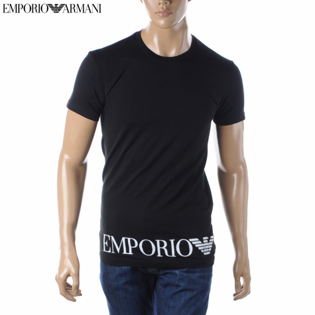 【新品】EMPORIO ARMANI／ブラック クルーネック Tシャツ Lサイズ
