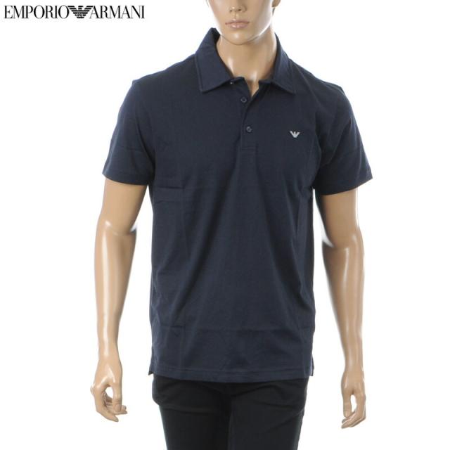 エンポリオアルマーニ イーグル 筆記体 ロゴ刺繍 ポロシャツ ネイビー エンポリオアルマーニ イーグル 筆記体 ロゴ刺繍 ポロシャツ