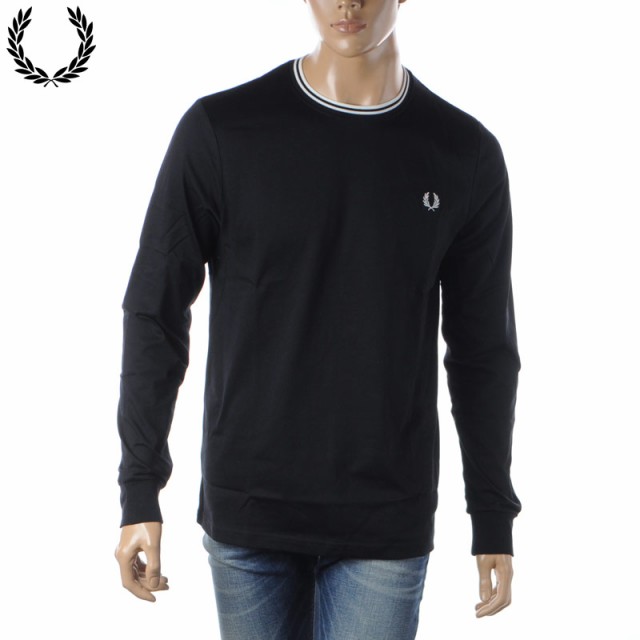 フレッドペリー FRED PERRY Tシャツメンズ 長袖 ブランド ロンT クルーネック M9602 ブラック