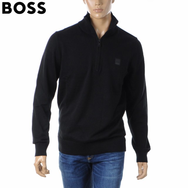 ヒューゴボス HUGO BOSS ニット セーター メンズ ブランド KANOBIX 50494387 ブラック 2024秋冬新作