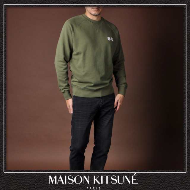 国産在庫MAISON KITSUNE スウェットトレーナー　ダブルフォックス刺繍ワッペン スウェット