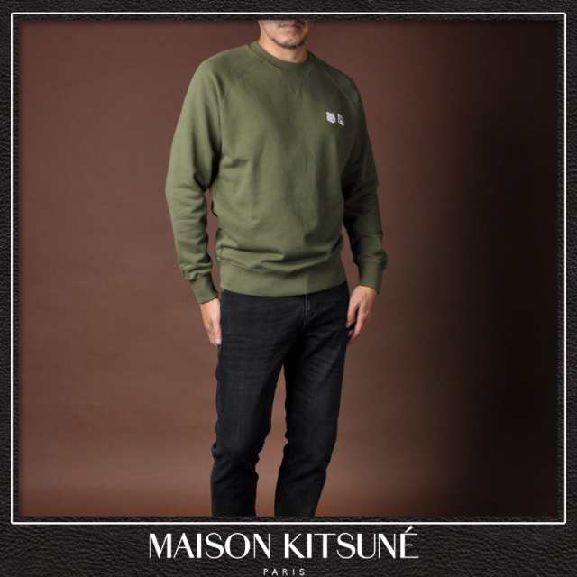 スストアMAISON KITSUNE スウェットトレーナー　ダブルフォックス刺繍ワッペン スウェット