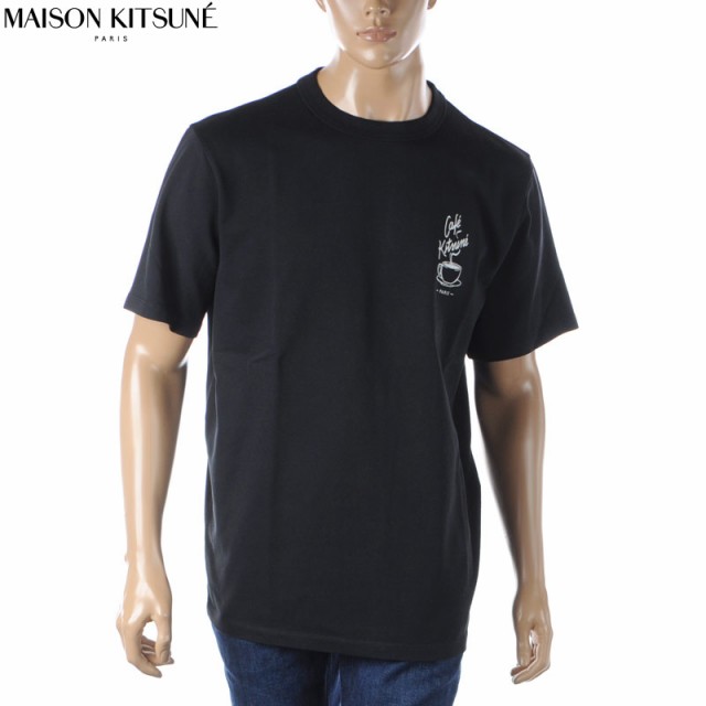 メゾンキツネ MAISON KITSUNE Tシャツ ブランド カフェ キツネ コーヒーカップ リラックス Tシャツ SPCKNPMU00102 半袖 クルーネック ブ