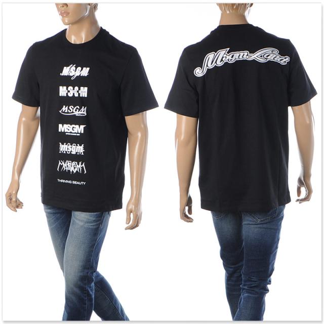 エムエスジーエム MSGM Tシャツ メンズ 半袖 クルーネック ロゴ