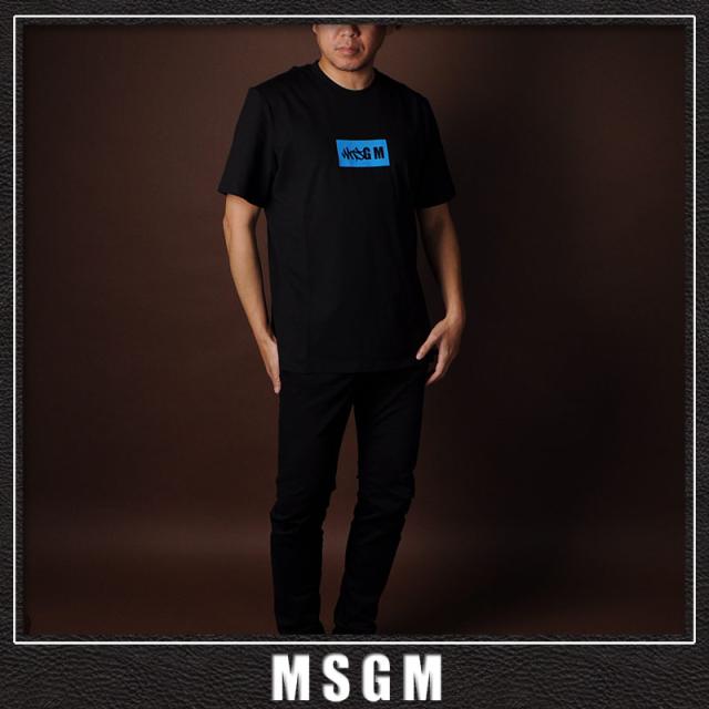 エムエスジーエム MSGM Tシャツ メンズ 半袖 クルーネック ボックス