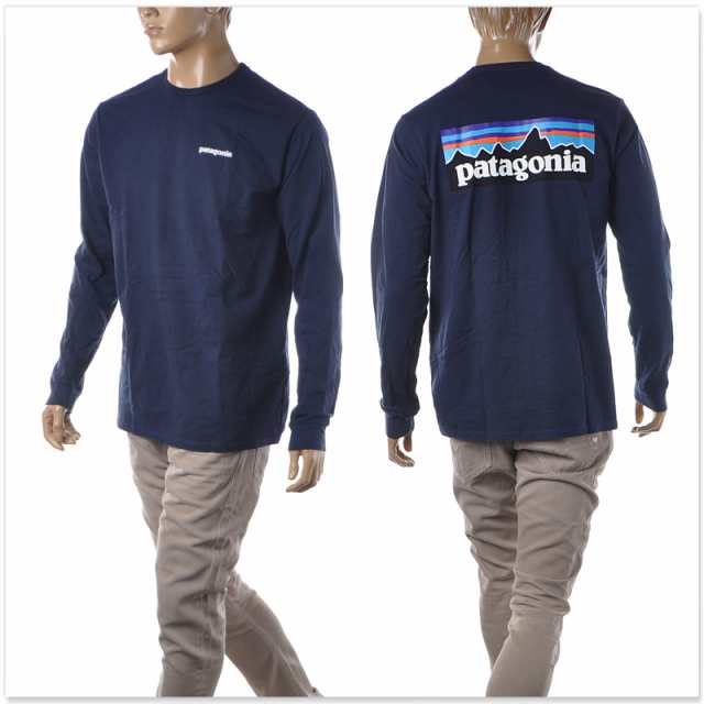 パタゴニア Tシャツ PATAGONIA メンズ 長袖 ブランド ロンT クルーネック 38518 メンズ ロングスリーブ P-6ロゴ レスポンシビリティー ネイビー M’s L/S P-6 Logo Responsibili-Teeの通販は