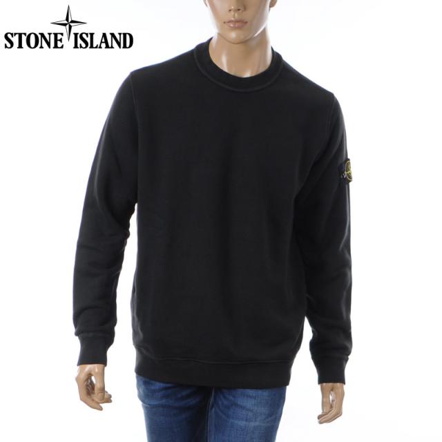 STONE 　スウェット　トレーナー　黒　裏起毛 STONE ISLAND - 【ラスト1点】 BRUSHED COTTON FLEECE, GARMENT