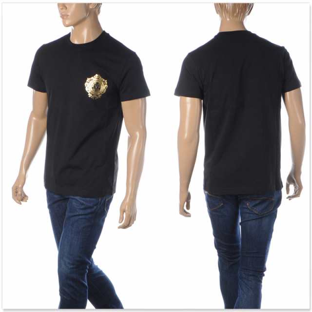 ヴェルサーチ ジーンズ クチュール VERSACE JEANS COUTURE Tシャツ 半袖 クルーネック メンズ ブランド B3GWA71F  30454 ブラック