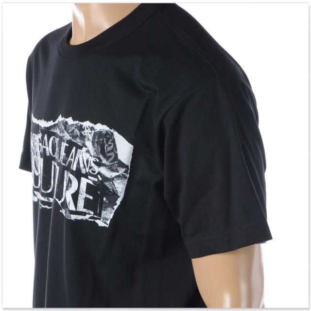 ヴェルサーチ ジーンズ クチュール VERSACE JEANS COUTURE Tシャツ メンズ 76GAHE03 CJ00E ブラック ブランド ロゴ プリント コットン カジュアル ストリート おしゃれ 人気 送料無料 ヴェルサーチ ジーンズ クチュール VERSACE JEANS COUTURE Tシャツ