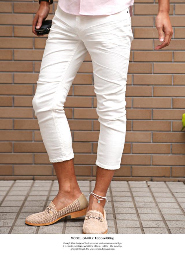 デニムパンツ メンズ クロップドパンツ デニム スキニー 7分丈