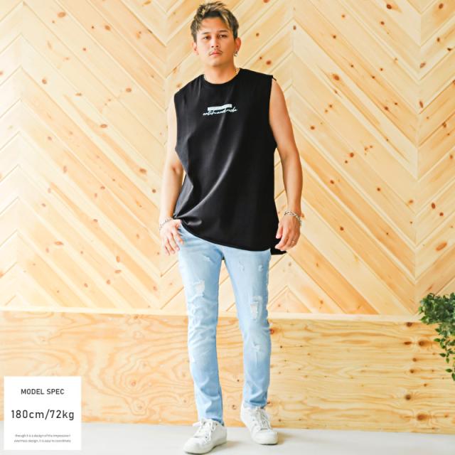 ノースリーブ Tシャツ メンズ ロゴ サーフガール 綿 カットオフ
