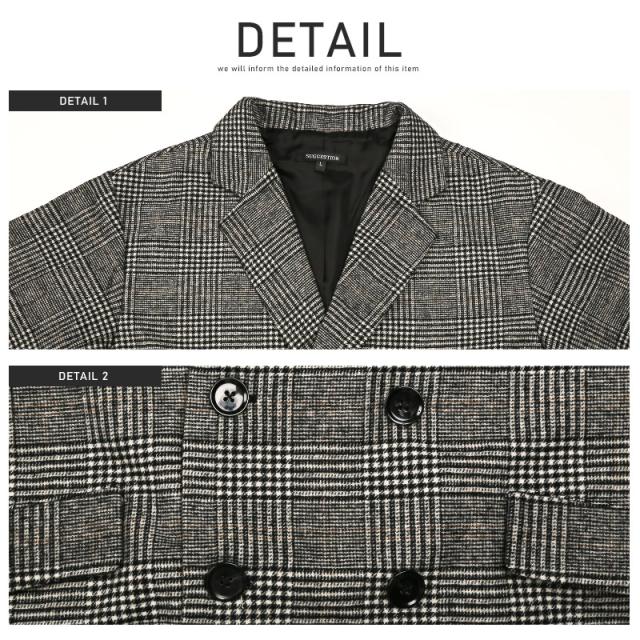 セール SALE 22%OFF チェスターコート メンズ ウールコート ダブル