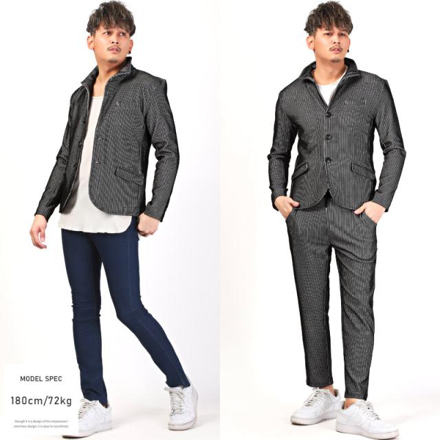 ボトムス別売り※ 春新作 イタリアンカラー ジャケット メンズ