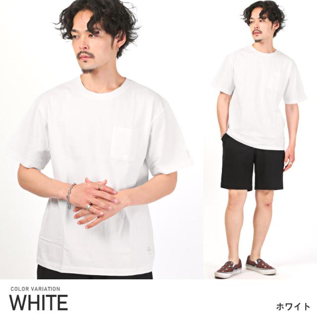 Tシャツ メンズ 半袖 胸ポケット 刺繍 ロゴ クルーネック 綿