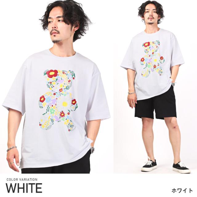 OHGA 花柄プリント Tシャツ 半袖 ホワイト OHGA プリントTシャツ F 花柄 Tシャツ 半袖 白 オーガ - メルカリ