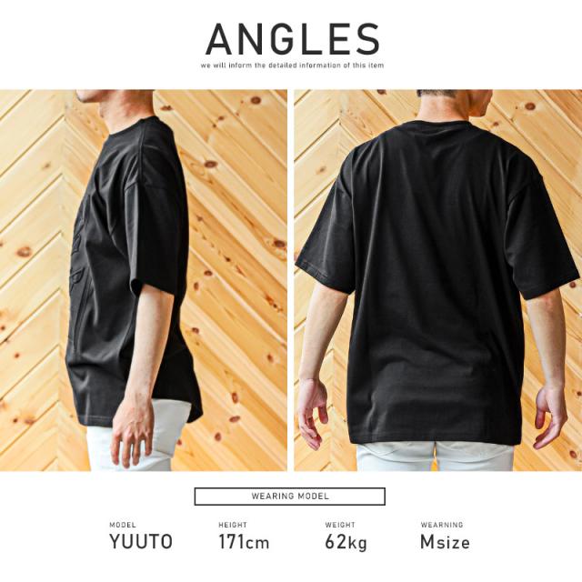 Tシャツ メンズ 半袖 エンボス 加工 薔薇 刺繍 ローズ フラワー