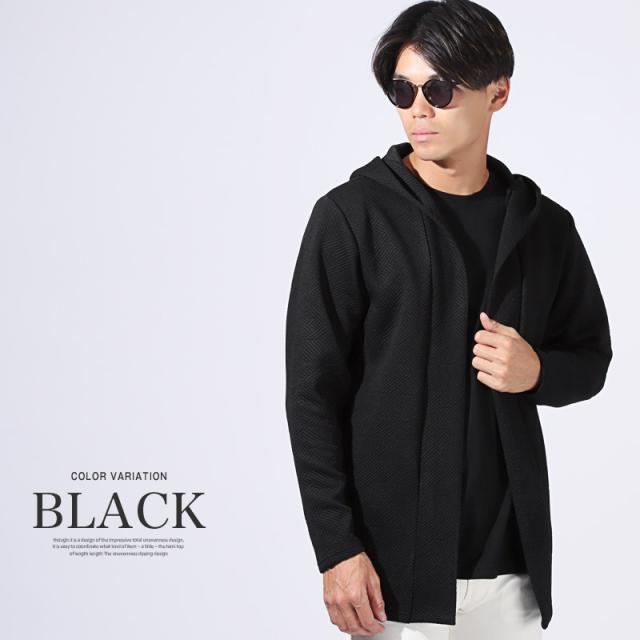 カーディガン メンズ レディース 秋 春 ブランド【Bernings Sho(バーニングショー)キルティング千鳥柄フード付きカーディガン】 aa-3324