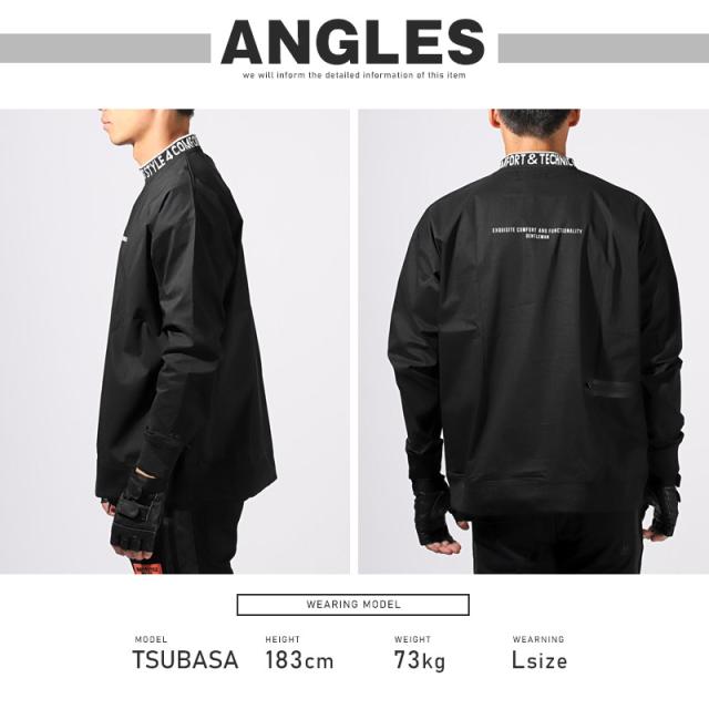 ロンT メンズ Tシャツ 長袖 ロングスリーブ モックネック ゴルフ 春服