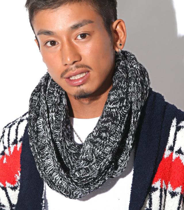 送料無料 ケーブル編み ニット スヌード メンズ マフラー ケーブルニット ケーブル 冬 ニットマフラー 杢ニット キレイめ Pm 7036の通販はau Pay マーケット ラグスタイル