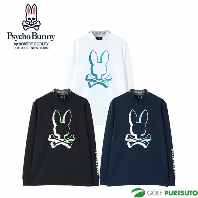 サイコバニー ゴルフ NEON BUNNY モックネック ロングスリーブ Tシャツ GF232 トップス ゴルフウェア 2023年秋冬モデル Psycho Bunny