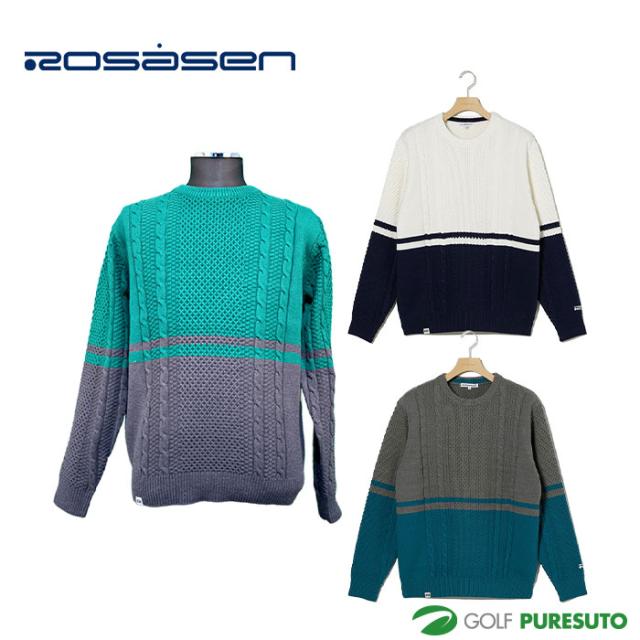 ロサーセン A-Line コットンヤーンバイカラー ニット 047-19912 トップス ゴルフウェア 2023年秋冬モデル Rosasen