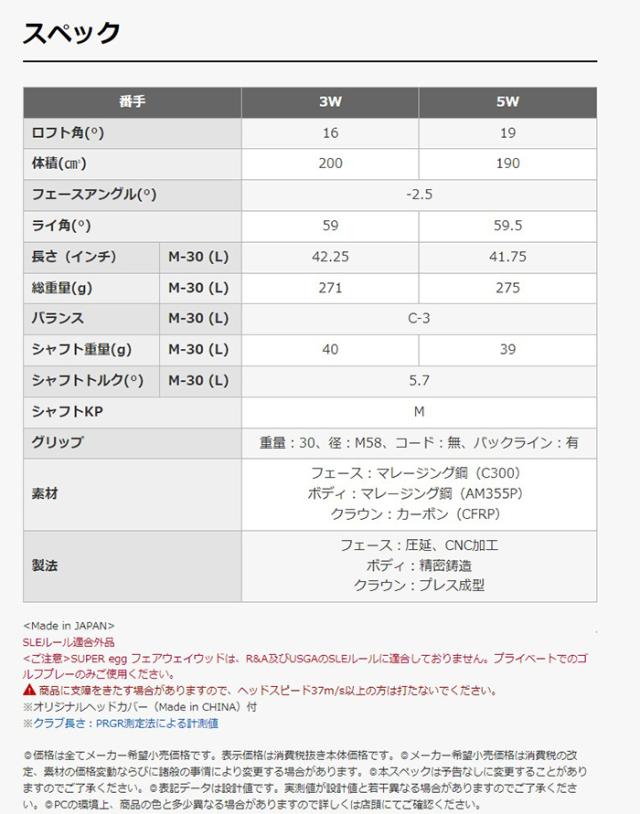 【レディース】プロギア SUPER egg フェアウェイウッド 2024年モデル オリジナルカーボンシャフト[日本仕様][PRGR スーパー エッグ]_6