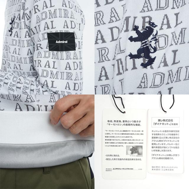 アドミラル ゴルフ ビッグランパント ロゴジャガード クルーネックセーター ADMA480 ゴルフウェア トップス 2024年秋冬モデル Admiral GOLF_6