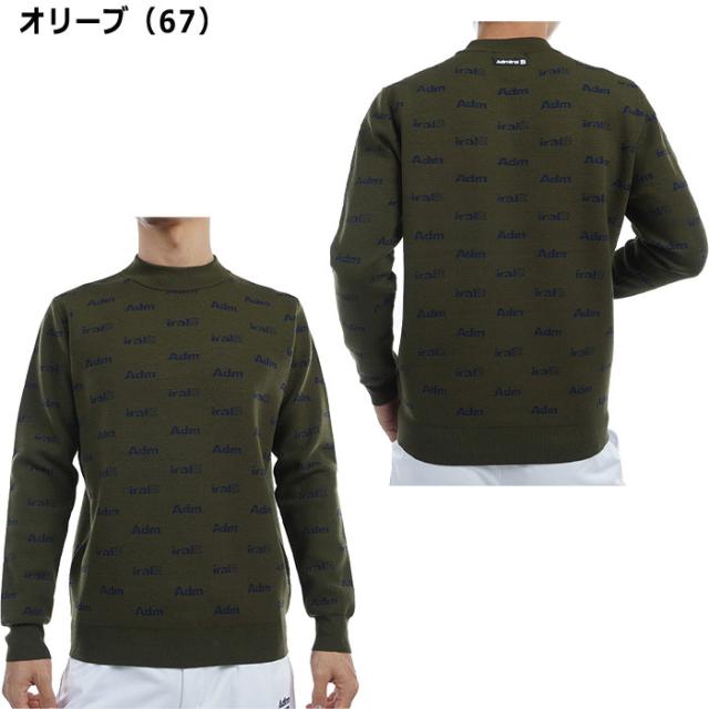 アドミラル ゴルフ ロゴツイーディー クルーセーター ADMA493 ゴルフウェア トップス 2024年秋冬モデル Admiral GOLF_4