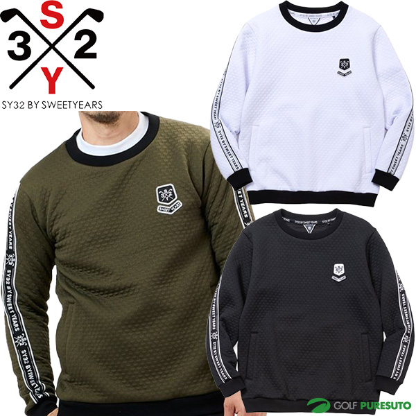 SY32 by SWEET YEARS 長袖 トライアングル ジャガード ニットクルー トレーナー クルーネック プルオーバー メンズ SYG-24A055 トップス ゴルフウェア 2024年秋冬モデル 秋冬ウェア エスワイサーティトゥ バイ スウィートイヤーズ SYG24A055 TRIANGLE JACQUARD KNIT CREWの通販は 10,164円