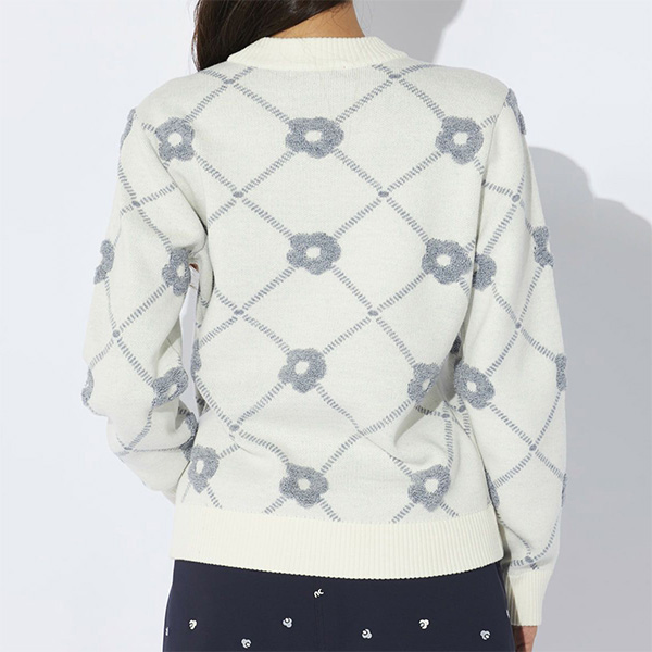 マリクレール レディース チェック柄モックネックセーター ゴルフ