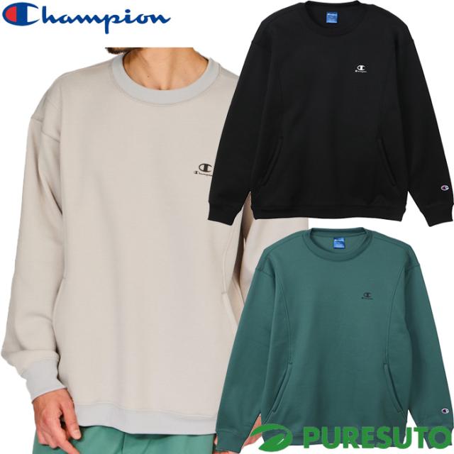 チャンピオン Champion 長袖 クルーネックスウェットシャツ テックウィーブ テリー 24FW メンズ C3-AS004 2024年秋冬モデル トップス 秋冬ウェア スポーツ ストレッチ 保温