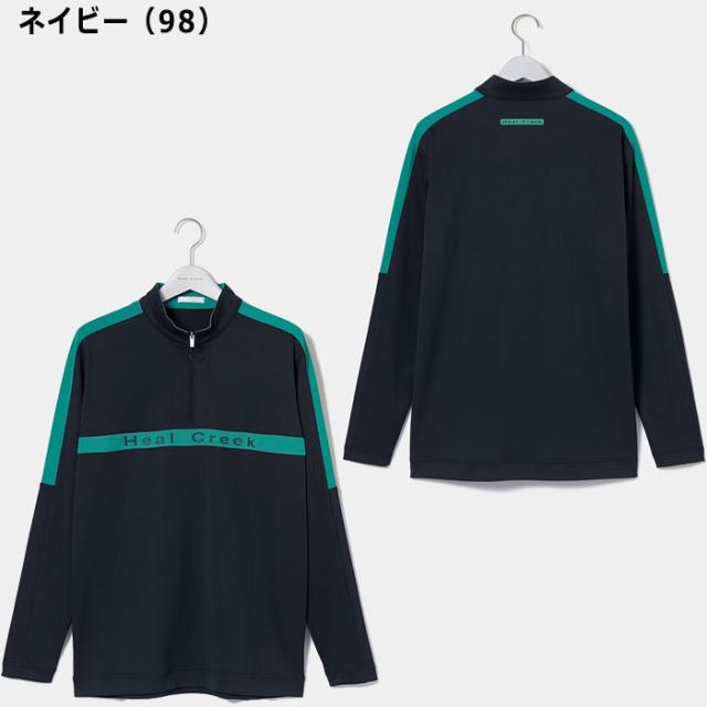 ヒールクリーク EcoBlueベア スムース 長袖 ハーフジップ 001-22911 ゴルフウェア トップス 2024年秋冬モデル Heal Creek GOLF_3