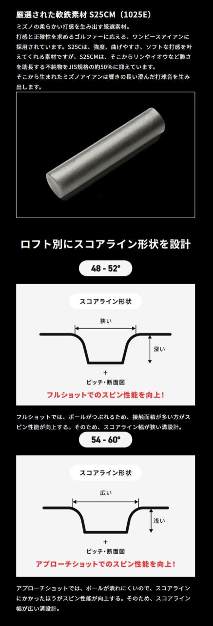 ミズノ Pro T-1 ウエッジ（ホワイトサテンブラッシュ仕上げ）Dynamic Gold HT スチールシャフト 2025年モデル[Mizuno プロ ティー1][日本仕様 日本正規品]_10