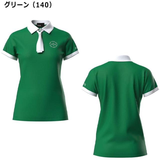 【レディース】ピン ゴルフ カノコポロ 天竺 インナー ネクタイ付きレイヤードツインセット 622-5160200 ゴルフウェア トップス 2025年春夏モデル PING GOLF レディース】ピン ゴルフ カノコポロ 天竺 インナー ネクタイ付き