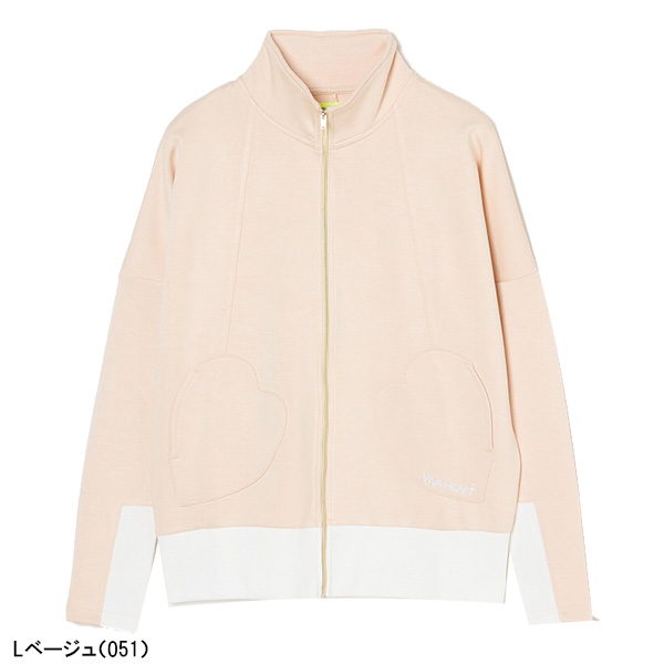 レディース】ビバハート 長袖 フルジップ ブルゾン ハートポケットリブ