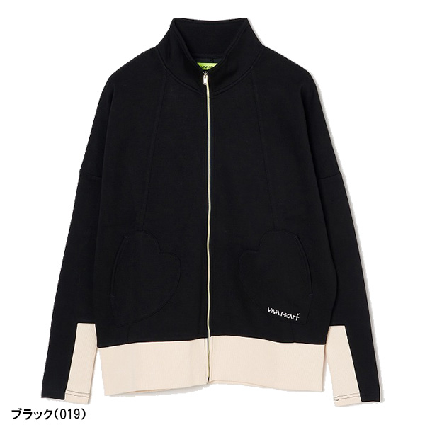 レディース】ビバハート 長袖 フルジップ ブルゾン ハートポケットリブ