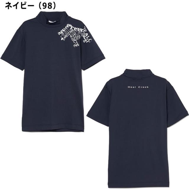 ヒールクリーク レタードヘンリー 半袖 ハイネックシャツ 001-23340 ゴルフウェア トップス 2025年春夏モデル Heal Creek GOLF_4
