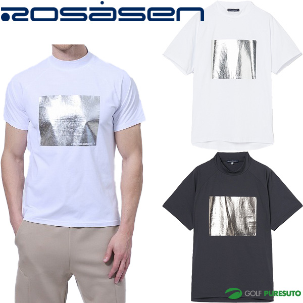 ロサーセン 半袖 モックネックシャツ A-Line 箔プリント メンズ 047-23442 トップス ゴルフウェア 2025年春夏モデル ROSASEN 春夏ウェア