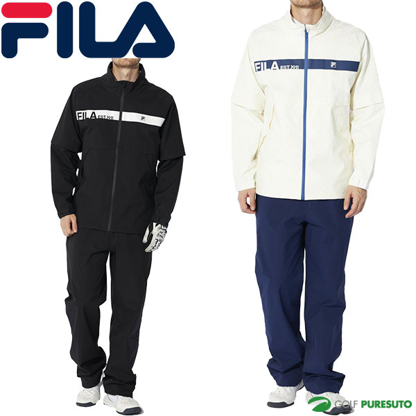 フィラ ゴルフ レインウェア上下セット ブルゾン パンツ 半袖 セットアップ メンズ 784-990 ゴルフウェア 2025年春夏モデル FILA GOLF 784990 春夏ウェア レインスーツ カッパ 収納袋付き