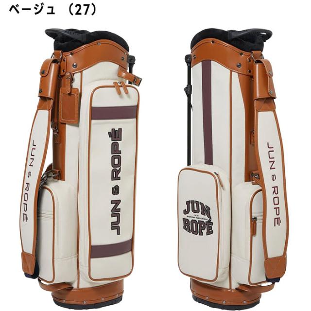 ジュンアンドロペ ゴルフ 8.5型 合皮コンビ使い カレッジロゴ スタンド