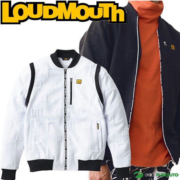 ラウドマウス 長袖 フルジップブルゾン 2wayエンボス袋ジャガードブルゾン メンズ 774210 774-210 ゴルフウェア LOUDMOUTH 秋冬モデル 秋冬ウェア 袖取り外し可能 ベスト