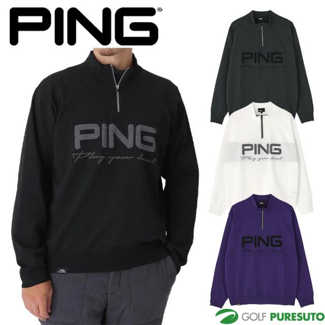 ピン ゴルフ ハーフジップ ハイネック ジャガードニット 621-5275900 ゴルフウェア トップス 2025年秋冬モデル PING GOLF