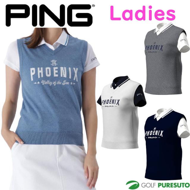 【レディース】ピン ゴルフ デニムライクニット／カノコ レイヤード ツインニット 622-5274900 ゴルフウェア トップス 2025年秋冬モデル PING GOLF