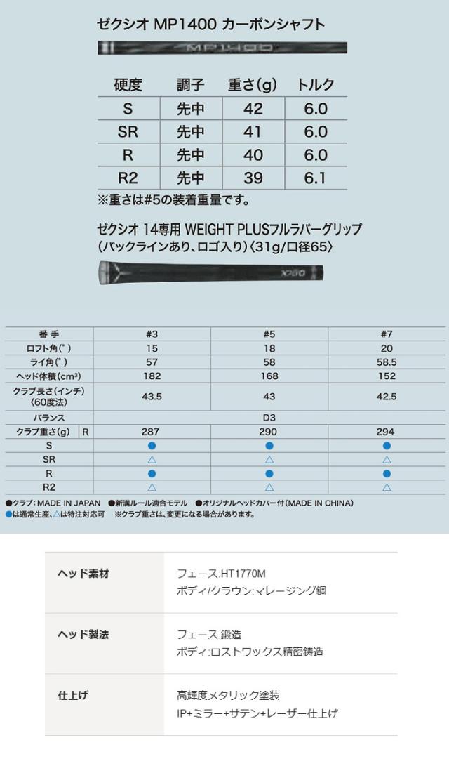 【先行予約】【レフティー（左用）】ダンロップ ゼクシオ 14 フェアウェイウッド ゼクシオ MP1400 カーボンシャフト 2025年モデル[DUNLOP XXIO14]【■D■】_10