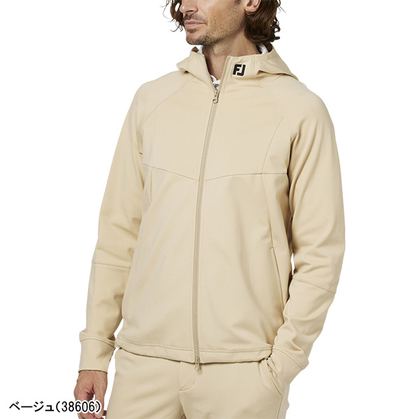 フットジョイ 長袖 フルジップ ブルゾン コンテンポラリー マルチストレッチフーディー ミッドレイヤー ミドラー メンズ FJ-F25-M03 38606／38607／38608 パーカー フード付き トップス ゴルフウェア 2025年秋冬モデル FOOTJOY 秋冬ウェア_1