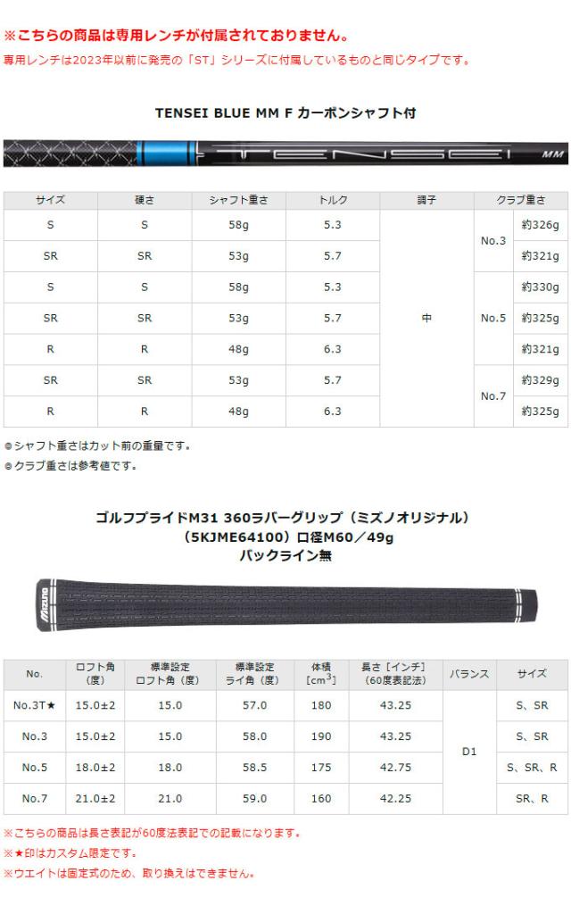 ミズノ JPX ONE フェアウエーウッド TENSEI BLUE MM F カーボンシャフト 2026年モデル[mizuno golf ジェイピーエックス ワン フェアウェイウッド]_8