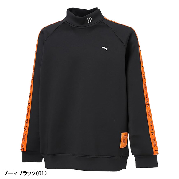プーマ ゴルフ PUMA×FFTK ビッグラベル 長袖 モックネック シャツ TK サイドライン メンズ 633697 トップス シャツ ゴルフウェア 2025年春夏モデル PUMA GOLF FFTK ORANGE COLLECTION_1