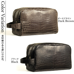 クロコダイルマットWファスナーセカンドメンズバッグ(No.3870)【3】【■SAN■】