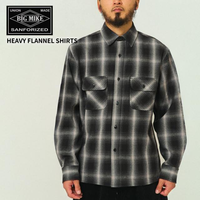 ビッグマイク BIGMIKE ネルシャツ ヘビーネル ブロックチェック柄 XL BIG MIKE（ビッグマイク）】 HEAVY FLANNEL WORK SHIRTS フランネル