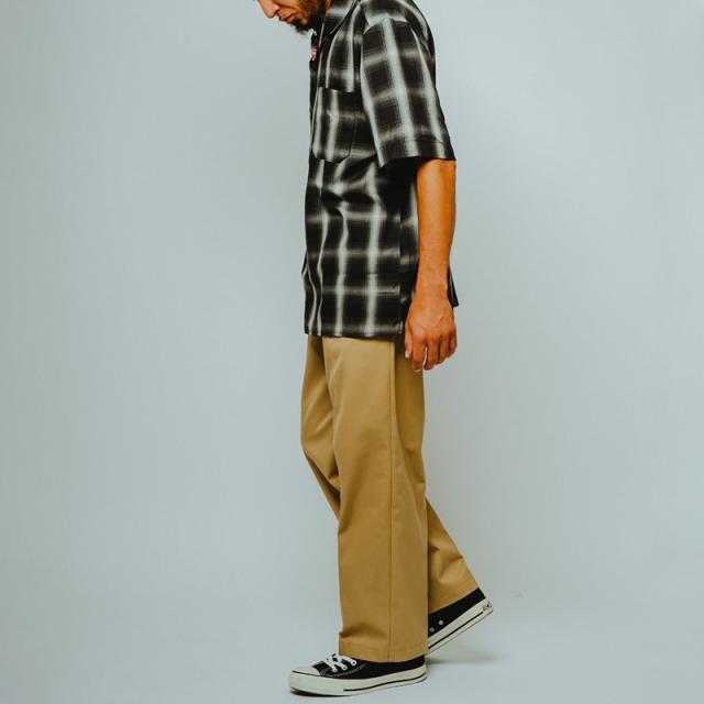 ビッグマイク メンズ チェックシャツ BIG MIKE レーヨン ミックス オンブレ スリット 半袖シャツ Rayon Mix Ombre Slit S/S Shirts 春 秋 薄手 102625530_2